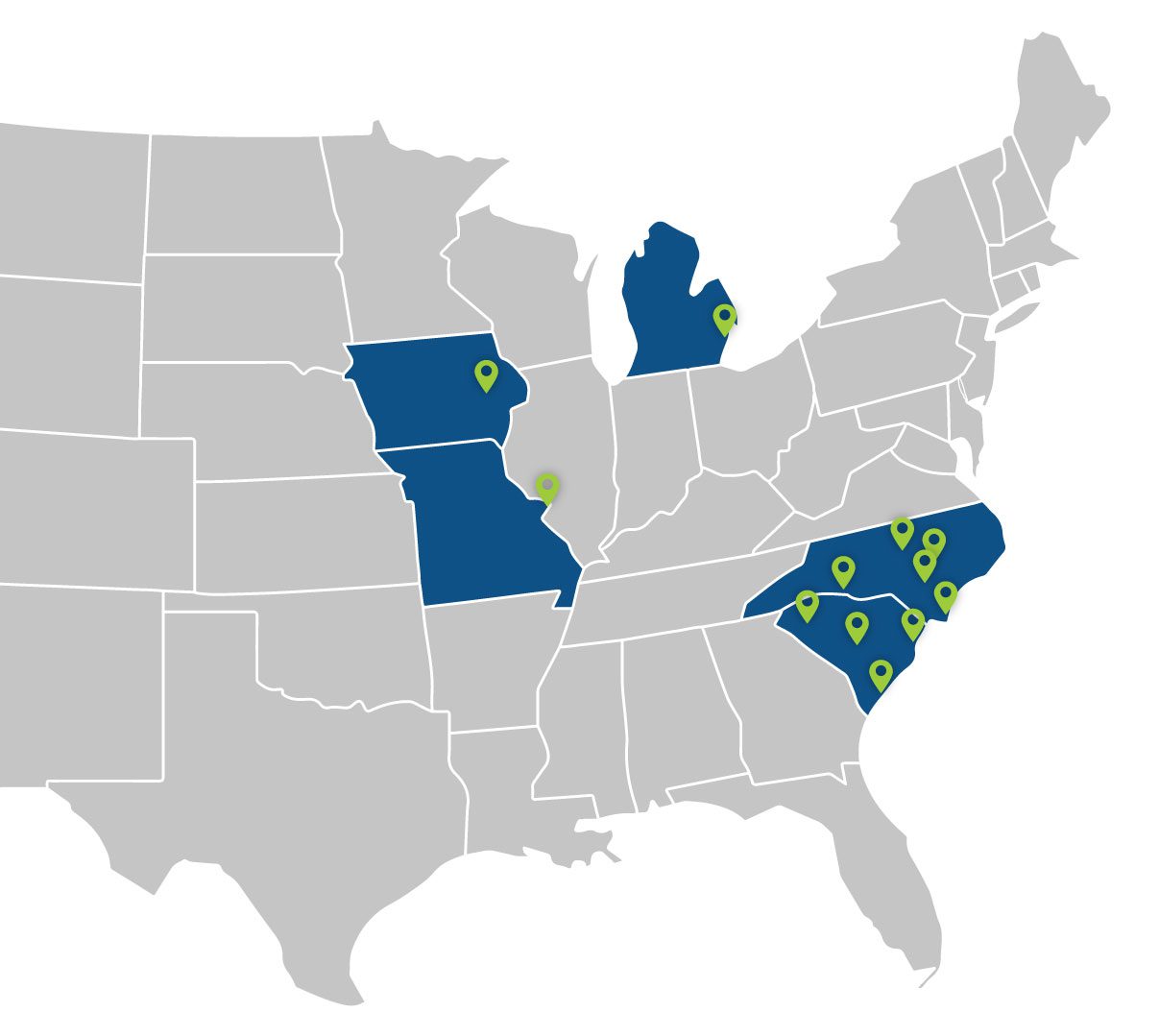 map-rev-12-9 Map of the east coast of USA